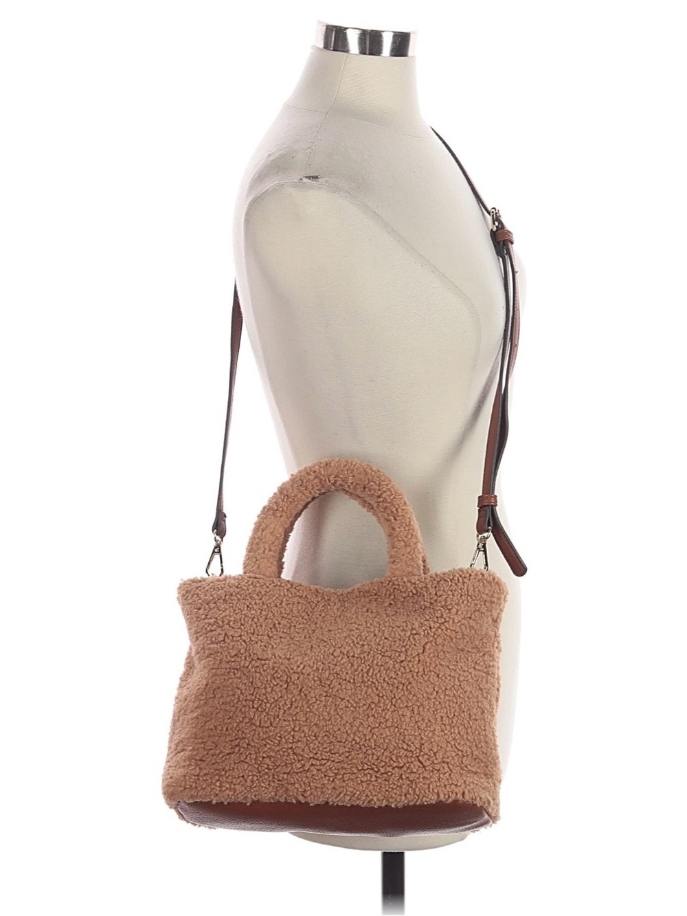 Faux Shearling Bag in Camel
